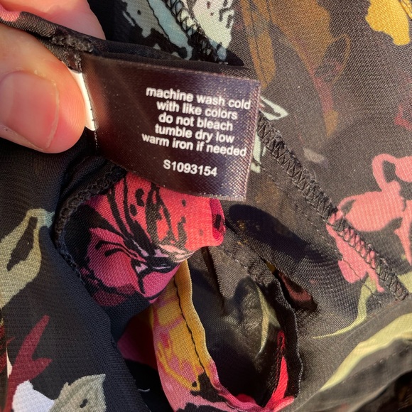 Lane Bryant Women’s Black Multicolor Floral Sheer High Low Blouse Sz 2X - Picture 9 of 11